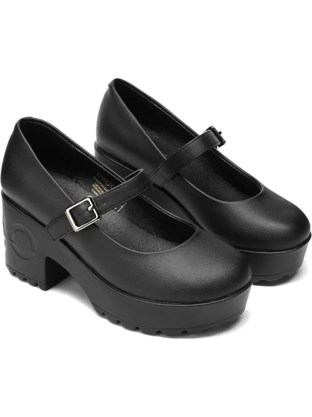 Stylish Vegan Platform Mary Jane Shoes for Women - Comfortable Chunky Heel Pumps